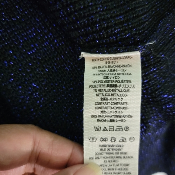 Free People Black Metallic Floral Knit Dress Sz S Ballon Sleeve Cottagecore Fall - Picture 11 of 12